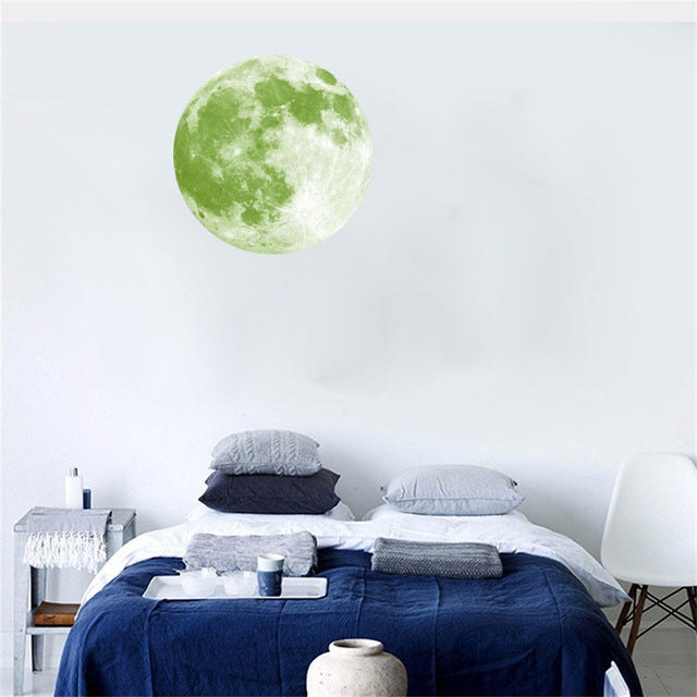 40cm 3D Large Moon Fluorescent Wall Sticker