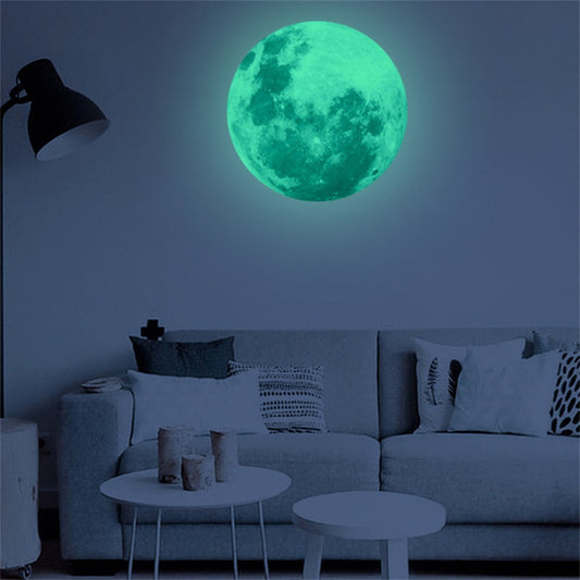 40cm 3D Large Moon Fluorescent Wall Sticker
