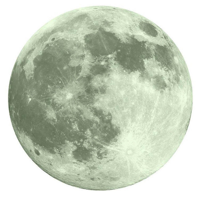40cm 3D Large Moon Fluorescent Wall Sticker
