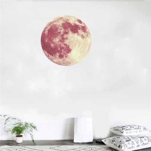 40cm 3D Large Moon Fluorescent Wall Sticker