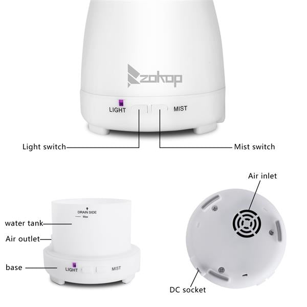 200ML RGB Color Cycling Aroma Diffuser with Controller