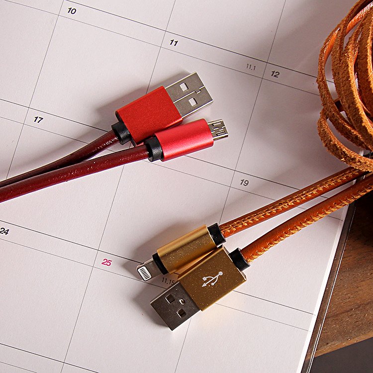 Leather Tassel Lightning Cable Keychain