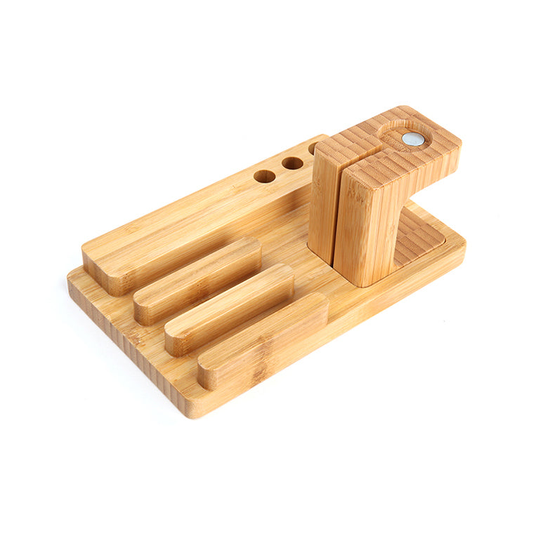 Bamboo Docking Station With 4 USB Port